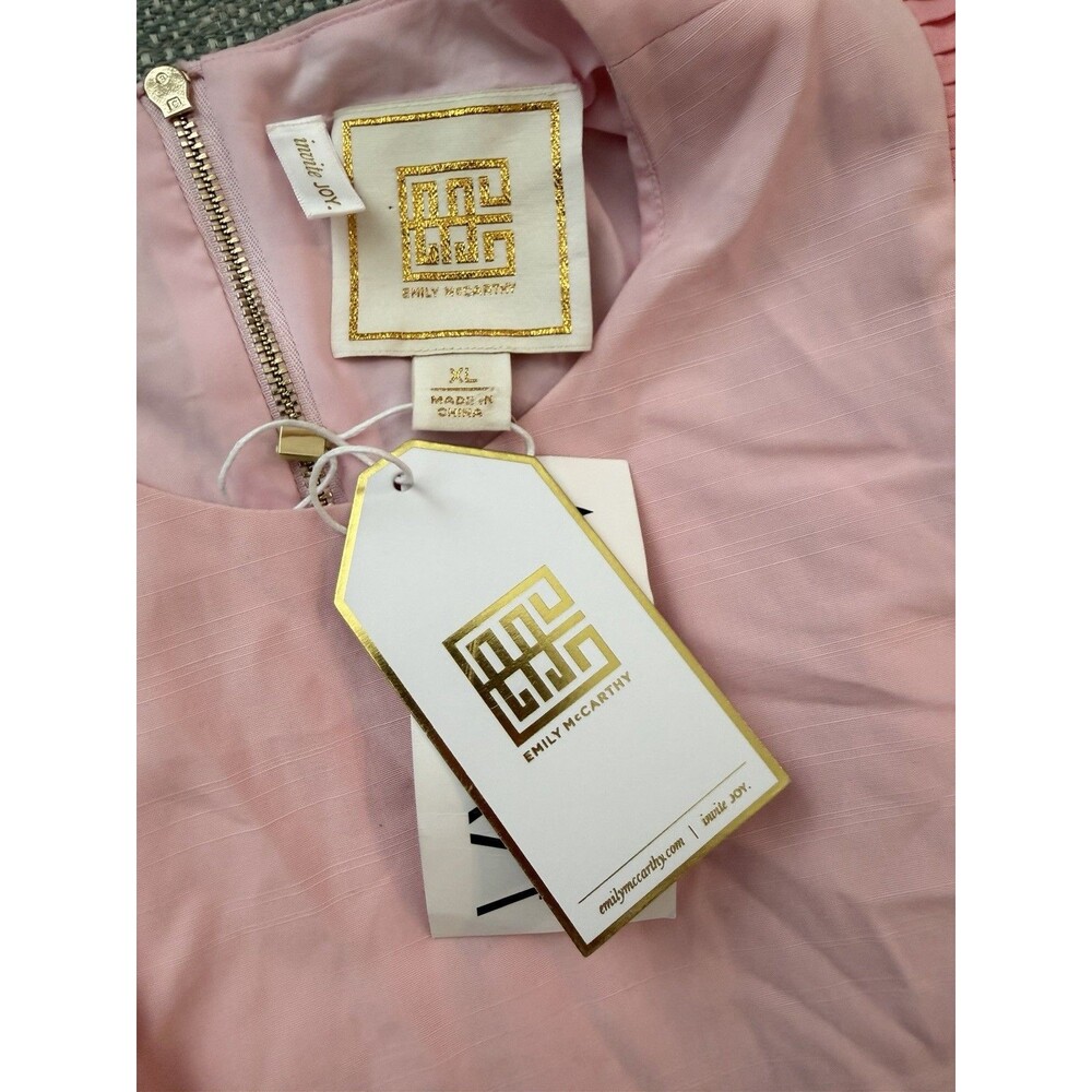 Emily Mccarthy Chloe Dress Rose Petal Pink Pleated Midi Women Size XL NWT - Picture 13 of 14